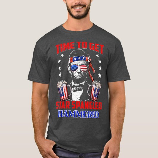 Tijd om Star Spangled Hammered American Beer te kr T-shirt (Voorkant)