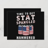 Tijd om Star Spangled Hammered Beer USA vlag te kr Briefkaart (Voorkant / Achterkant)