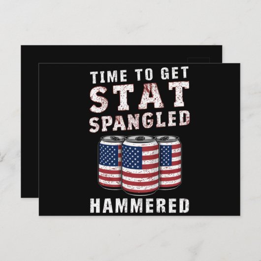 Tijd om Star Spangled Hammered Beer USA vlag te kr Briefkaart (Voorkant / Achterkant)