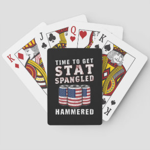 Tijd om Star Spangled Hammered Beer USA vlag te kr Pokerkaarten