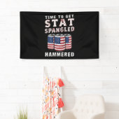 Tijd om Star Spangled Hammered Beer USA vlag te kr Spandoek (Insitu)
