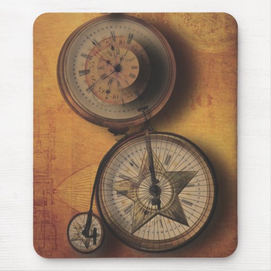 Tijd om Steampunk-klok op Victoriaans fiets te gaa Muismat (Voorkant)