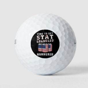 Tijd om Ster met Sterren Gehamerd Bier USA Vlag te Golfballen