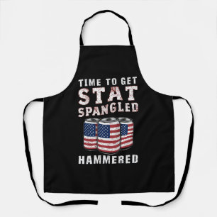 Tijd om Ster met Sterren Gehamerd Bier USA Vlag te Schort