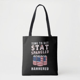 Tijd om Ster met Sterren Gehamerd Bier USA Vlag te Tote Bag