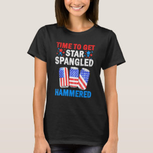 Tijd om stervormige hamerbier onder vlag 4 te krij t-shirt