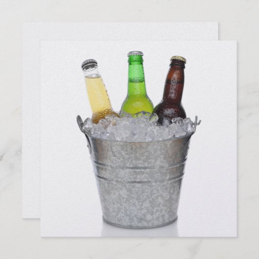 Tijd om te chillen - Bierflessen Uitnodiging (Voorkant / Achterkant)