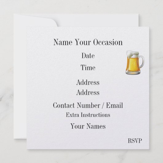 Tijd om te chillen - Bierflessen Uitnodiging (Achterkant)