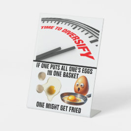 TIJD OM TE DIVERSIFIËREN RECLAMEBORD MET VOETSTUK