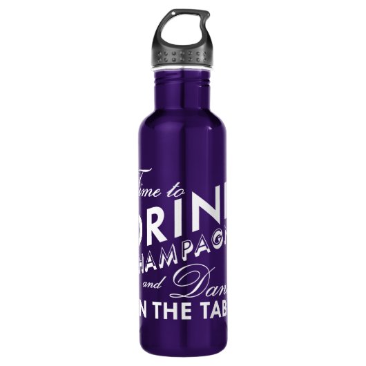 Tijd om te Drinken Champagne Paarse Waterfles Waterfles (Voorkant)