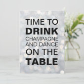 Tijd om te Drinken Champagne Silver Verjaardagsuit Kaart (Staand voorkant)