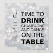 Tijd om te Drinken Champagne Silver Verjaardagsuit Kaart (Voorkant / Achterkant)