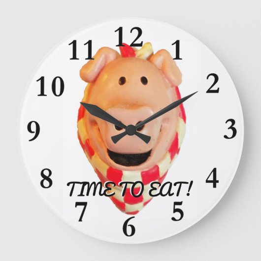 Tijd om te eten, Cute Pig Grote Klok (Voorkant)