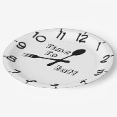 Tijd om te eten papieren bordje (Gekanteld)