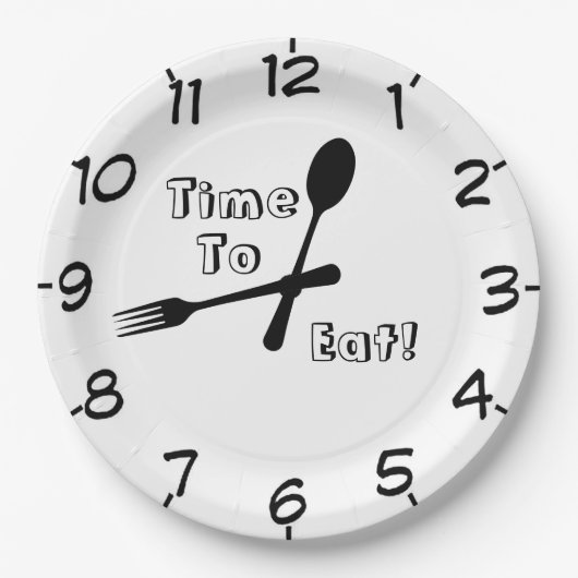 Tijd om te eten papieren bordje (Voorkant)