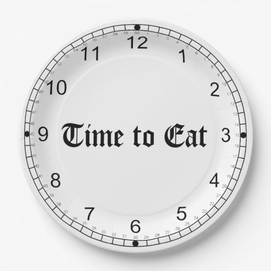 TIJD OM TE ETEN PAPIEREN BORDJE (Voorkant)