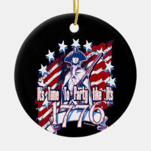 Tijd om te feesten alsof het 1776 is keramisch ornament