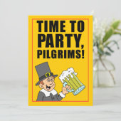 Tijd om te feesten Pelgrims Vriendschapsschenking Kaart (Staand voorkant)