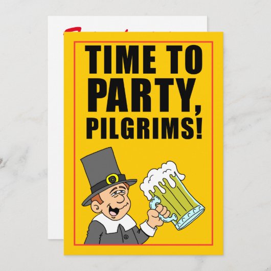 Tijd om te feesten Pelgrims Vriendschapsschenking Kaart (Voorkant / Achterkant)