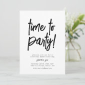 Tijd om te feesten Verjaardagsuitnodiging Sjabloon Kaart (Staand voorkant)