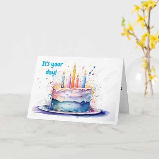 **TIJD OM TE FEIERN** VOLWASSEN STIJL KAART (Gele Bloem)