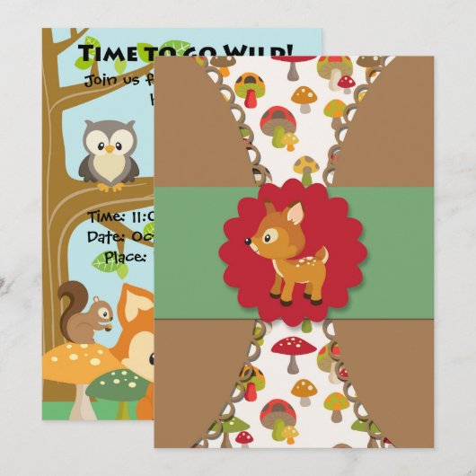 Tijd om te gaan met Wilde Baby Shower-uitnodiginge Kaart (Voorkant / Achterkant)