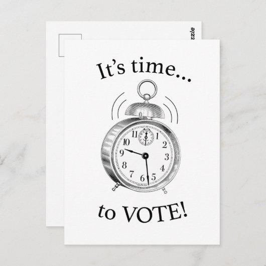 Tijd… om te gaan stemmen! —Enkel Briefkaart (Voorkant / Achterkant)