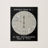 Tijd om te geloven-kleine jongen en klok legpuzzel (Verticaal)