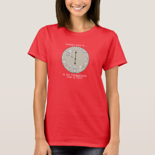 Tijd om te geloven-kleine jongen en klok t-shirt
