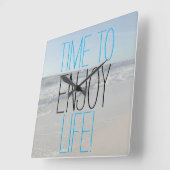 TIJD OM TE GENIETEN VAN HET LEVEN INSPIREREND VIERKANTE KLOK (Hoek)