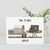 "TIJD OM TE GRILLEN" UITNODIGING VOOR ELKE GELEGEN (Staand voorkant)