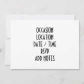 "TIJD OM TE GRILLEN" UITNODIGING VOOR ELKE GELEGEN (Achterkant)