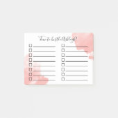 Tijd om te Hustlen Koraal Aquarel Takenlijst Post-it® Notes (Voorkant)