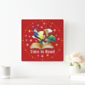Tijd om te lezen - Literacy Wall Clock - SRF Vierkante Klok (Huis)