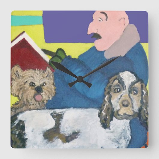 Tijd om te lezen! vierkante klok (Voorkant)