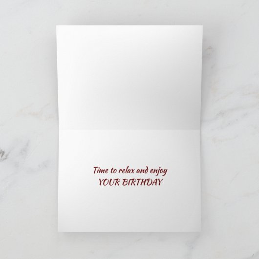 TIJD OM TE ONTSPANNEN EN JE "VERJAARDAG" TE GENIET KAART (Binnen)