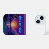 Tijd om te ontspannen iPhone 15 slanke telefoonhoe Case (Achterkant horizontaal)