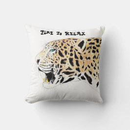 Tijd om te ontspannen Leopard Kussen