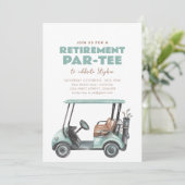 Tijd om te Par-Tee Golf Pensioenfeest Uitnodiging (Staand voorkant)