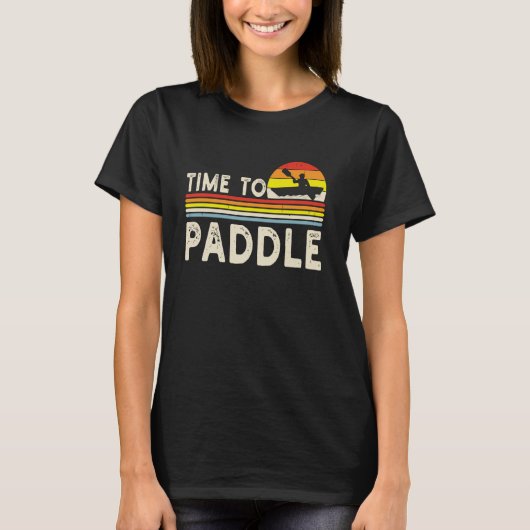 Tijd om te peddelen Retro Funny Paddling Paddleboa T-shirt (Voorkant)