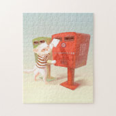 Tijd om te posten – Kat met Taiwanese brievenbus Legpuzzel (Verticaal)