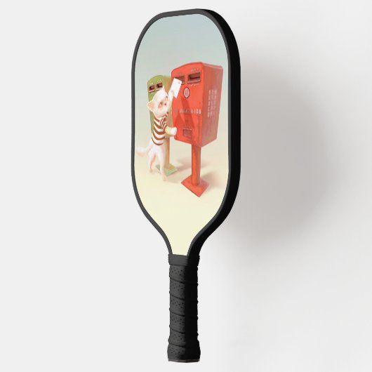 Tijd om te posten – Kat met Taiwanese brievenbus Pickleball Paddle (Links)
