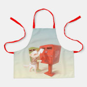 Tijd om te posten – Kat met Taiwanese brievenbus Schort (Voorkant)