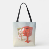 Tijd om te posten – Kat met Taiwanese brievenbus Tote Bag (Achterkant)