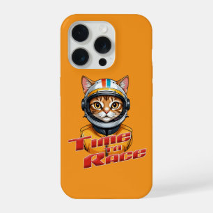 Tijd om te racen - Speedy Cat Racer iPhone 15 Pro Case
