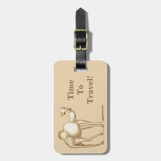 Tijd om te reizen! Camel Bagagelabel (Voorkant verticaal)