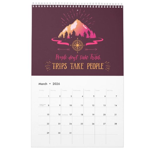 Tijd om te reizen Kalender (Mar 2026)