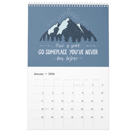 Tijd om te reizen Kalender (Jan 2026)