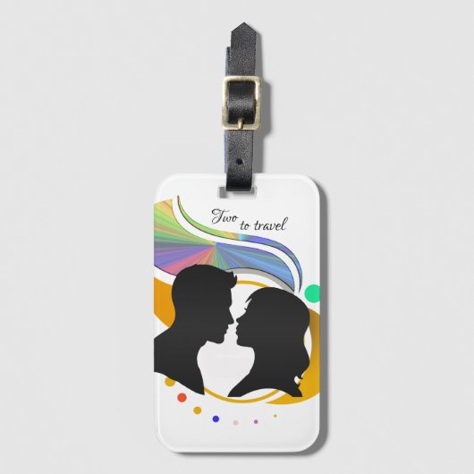 Tijd om te reizen, liefde paar kunst accessoire bagagelabel (Voorkant (verticaal))