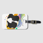 Tijd om te reizen, liefde paar kunst accessoire bagagelabel (Voorkant (horizontaal))